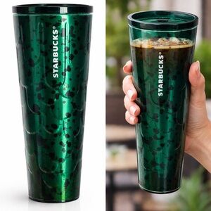 Starbucks Metallic Green Speckle Travel Tumbler